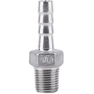 Walfront Raccord de Tuyau de Filetage Mâle Raccord de Queue de Tuyau de Barb BSP Acier Inoxydable SS304 (1/8"x6mm) - Publicité Walfront Raccord de Tuyau de Filetage Mâle Raccord de Queue de Tuyau de Barb BSP Acier Inoxydable SS304 (1/8"x6mm) - Publicité
