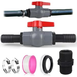 Jiavlyx Robinet à Bille avec Raccord de Tuyau Vanne à Bille, Vanne D'arrêT Filetage IntéRieur 1 1/4"(32mm), 2 Douilles De Tuyau 32mm, Robinet à Bille en PVC, Vanne D'arrêt de Piscine Comprenant - Publicité Jiavlyx Robinet à Bille avec Raccord de Tuyau Vanne à Bille, Vanne D'arrêT Filetage IntéRieur 1 1/4"(32mm), 2 Douilles De Tuyau 32mm, Robinet à Bille en PVC, Vanne D'arrêt de Piscine Comprenant - Publicité