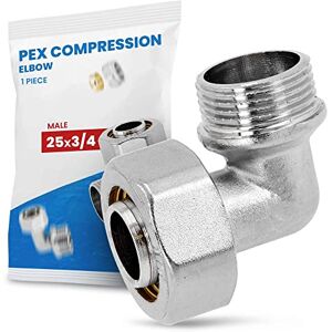 Instalguru Raccord Coudé PEX-AL-PEX Visser Compression Tube Composite en Aluminium Système de Chauffage Sanitaire 25 x 3/4'' FM Laiton 90° Connecteur Angulaire - Publicité Instalguru Raccord Coudé PEX-AL-PEX Visser Compression Tube Composite en Aluminium Système de Chauffage Sanitaire 25 x 3/4'' FM Laiton 90° Connecteur Angulaire - Publicité