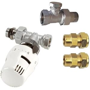 DIPRA ROBINET THERMOSTATIQUE + TÉ DE RÉGLAGE Raccord Cuivre 15/21-14 Kit de Régulation Chauffage - Publicité DIPRA ROBINET THERMOSTATIQUE + TÉ DE RÉGLAGE Raccord Cuivre 15/21-14 Kit de Régulation Chauffage - Publicité