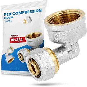 Instalguru Raccord Coudé PEX-AL-PEX Visser Compression Tube Composite en Aluminium Système de Chauffage Sanitaire 16 x 3/4'' FF aiton 90° Connecteur Angulaire - Publicité Instalguru Raccord Coudé PEX-AL-PEX Visser Compression Tube Composite en Aluminium Système de Chauffage Sanitaire 16 x 3/4'' FF aiton 90° Connecteur Angulaire - Publicité