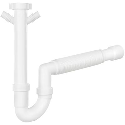 Schläfer 439305 Siphon Vidange Évier Universel 1" 1/2, Tube Flexible, Double Raccord Lave-Vaisselle et Lave-Linge Connexion Murale 40/50 mm - Publicité Schläfer 439305 Siphon Vidange Évier Universel 1" 1/2, Tube Flexible, Double Raccord Lave-Vaisselle et Lave-Linge Connexion Murale 40/50 mm - Publicité
