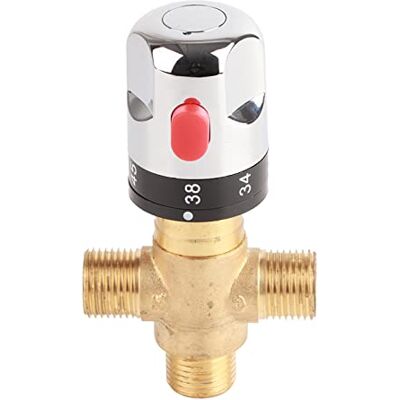 Zerodis Vanne Mélangeur Eau Chaude Froide Robinet mitigeur thermostatique en laiton solide Robinet température fixe pour lavabo Cuisine Salle de bain Toilette G1/2 35-45℃ 15mm - Publicité Zerodis Vanne Mélangeur Eau Chaude Froide Robinet mitigeur thermostatique en laiton solide Robinet température fixe pour lavabo Cuisine Salle de bain Toilette G1/2 35-45℃ 15mm - Publicité