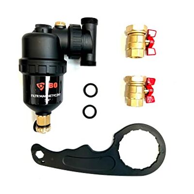 IBO Séparateur de boue magnétique 3/4" Filtre magnétique Séparateur de particules magnétique pour protéger contre la formation de boue, éliminer les particules de saleté - Publicité IBO Séparateur de boue magnétique 3/4" Filtre magnétique Séparateur de particules magnétique pour protéger contre la formation de boue, éliminer les particules de saleté - Publicité