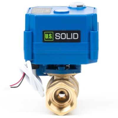 U.S. Solid Robinet à boisseau sphérique motorisé avec fonction manuelle 3/4" en laiton, passage complet, 85-265V AC, retour automatique à 2 fils, normalement fermé (NC) - Publicité U.S. Solid Robinet à boisseau sphérique motorisé avec fonction manuelle 3/4" en laiton, passage complet, 85-265V AC, retour automatique à 2 fils, normalement fermé (NC) - Publicité