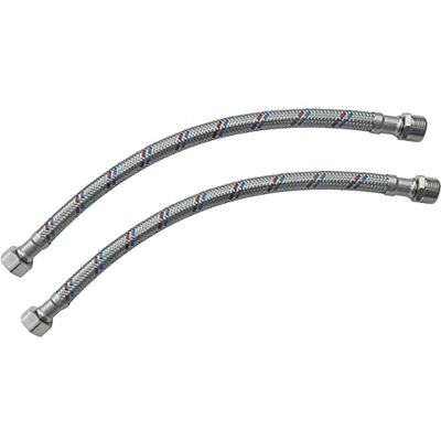 AERZETIX C51086 Lot de 2 Flexibles d'alimentation sanitaires 300mm 3/8'' mâle/femelle flexible de raccordement de robinetterie/salle de bain/cuisine/cumulus tuyau de raccordement flexible - Publicité AERZETIX C51086 Lot de 2 Flexibles d'alimentation sanitaires 300mm 3/8'' mâle/femelle flexible de raccordement de robinetterie/salle de bain/cuisine/cumulus tuyau de raccordement flexible - Publicité