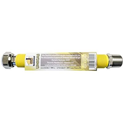 MBM tuyau de gaz flexible extensible INOX 3/4 '' 200/400 mm jaune inoxydable UNI 11353 - Publicité MBM tuyau de gaz flexible extensible INOX 3/4 '' 200/400 mm jaune inoxydable UNI 11353 - Publicité