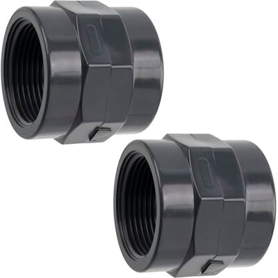 AERZETIX Lot de 2 Manchons Taraudés 1 1/4''x1 1/4'' en Plastique Femelle-Femelle à Visser Raccord Droit Pression pour Tuyaux 10 Bars - Publicité AERZETIX Lot de 2 Manchons Taraudés 1 1/4''x1 1/4'' en Plastique Femelle-Femelle à Visser Raccord Droit Pression pour Tuyaux 10 Bars - Publicité