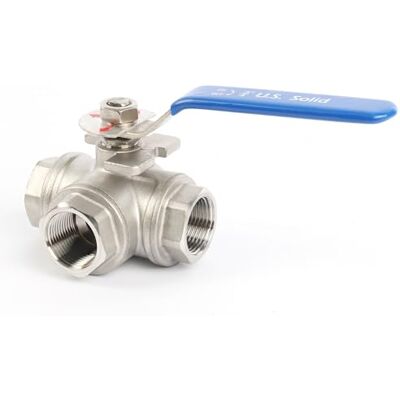 U.S. Solid Robinet à boisseau sphérique 3 voies 3/4" – Vanne à bille manuelle DN20 acier inoxydable 304 filetage G, tampon de montage en T - Publicité U.S. Solid Robinet à boisseau sphérique 3 voies 3/4" – Vanne à bille manuelle DN20 acier inoxydable 304 filetage G, tampon de montage en T - Publicité