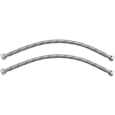 AERZETIX Lot de 2 Tuyau de Raccordement Flexible 400mm 3/8" Femelle 3/8" Femelle Robinet Mitigeur Sanitaire Cuisine Salle de Bain Plomberie Acier Inoxydable Gomme - Publicité AERZETIX Lot de 2 Tuyau de Raccordement Flexible 400mm 3/8" Femelle 3/8" Femelle Robinet Mitigeur Sanitaire Cuisine Salle de Bain Plomberie Acier Inoxydable Gomme - Publicité