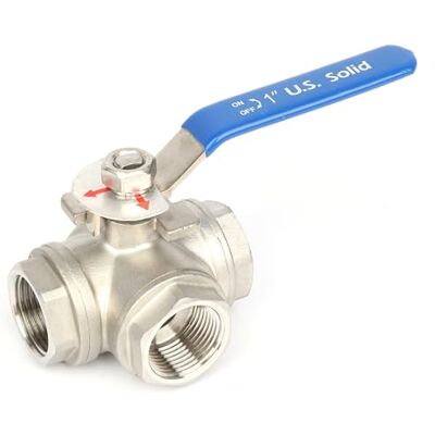 U.S. Solid Robinet à boisseau sphérique 3 voies 1" – Acier inoxydable 304 DN25 Vanne à bille manuelle Filetage G, tampon de montage en L - Publicité U.S. Solid Robinet à boisseau sphérique 3 voies 1" – Acier inoxydable 304 DN25 Vanne à bille manuelle Filetage G, tampon de montage en L - Publicité