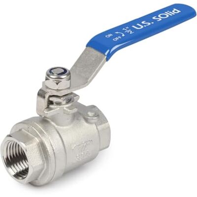 U.S. Solid Vanne à bille 1/2" DN15 – Acier inox 316, 2 voies, femelle femelle, port complet - Publicité U.S. Solid Vanne à bille 1/2" DN15 – Acier inox 316, 2 voies, femelle femelle, port complet - Publicité