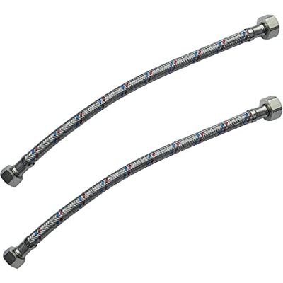 AERZETIX C50992 Lot de 2 Tuyau de raccordement flexible 300mm 1/2" Femelle- 3/8"Femelle robinet mitigeur sanitaire cuisine salle de bain plomberie - Publicité AERZETIX C50992 Lot de 2 Tuyau de raccordement flexible 300mm 1/2" Femelle- 3/8"Femelle robinet mitigeur sanitaire cuisine salle de bain plomberie - Publicité
