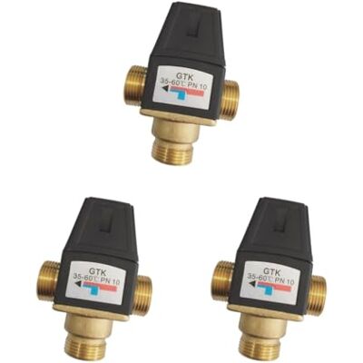 XzhixiangKing Lot de 3 robinets thermostatiques DN25 à 3 voies En laiton Pour chauffe-eau solaire - Publicité XzhixiangKing Lot de 3 robinets thermostatiques DN25 à 3 voies En laiton Pour chauffe-eau solaire - Publicité
