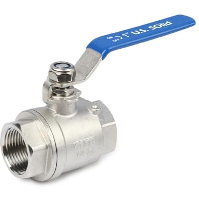 U.S. Solid Vanne à bille 1" DN25 – Acier inox 304, 2 voies, femelle femelle, port complet - Publicité U.S. Solid Vanne à bille 1" DN25 – Acier inox 304, 2 voies, femelle femelle, port complet - Publicité