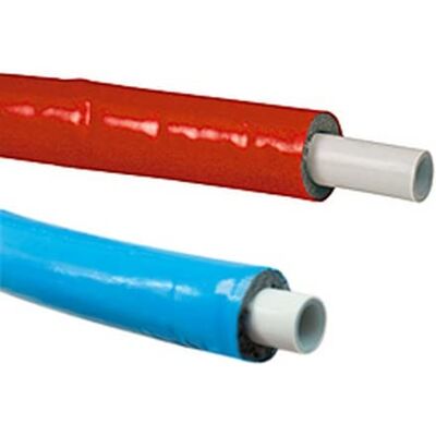 Giacomini Tube multicouche PEX-b/Al/PEX-b isolé 26x3-isolé 10mm 25M Rouge, Bleue, Gris Clair - Publicité Giacomini Tube multicouche PEX-b/Al/PEX-b isolé 26x3-isolé 10mm 25M Rouge, Bleue, Gris Clair - Publicité