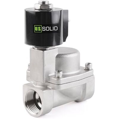 U.S. Solid Vanne à vapeur et eau chaude – Électrovanne 230 V 1/2" acier inoxydable, 2 voies normalement fermé, 16 bar, 200 °C, joint PTFE, fonctionnement pilote - Publicité U.S. Solid Vanne à vapeur et eau chaude – Électrovanne 230 V 1/2" acier inoxydable, 2 voies normalement fermé, 16 bar, 200 °C, joint PTFE, fonctionnement pilote - Publicité