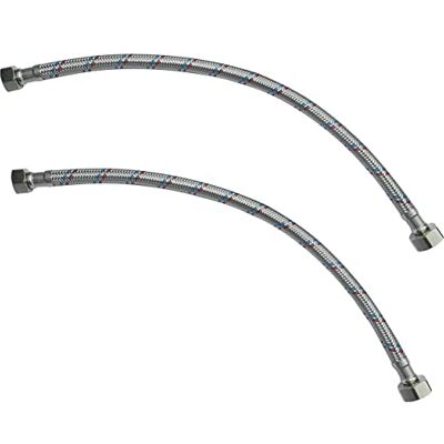 AERZETIX Lot de 2 Tuyau de Raccordement Flexible 400mm 1/2" Femelle 3/8" Femelle Acier Inoxydable Robinet Mitigeur Sanitaire Cuisine Salle de Bain Plomberie - Publicité AERZETIX Lot de 2 Tuyau de Raccordement Flexible 400mm 1/2" Femelle 3/8" Femelle Acier Inoxydable Robinet Mitigeur Sanitaire Cuisine Salle de Bain Plomberie - Publicité