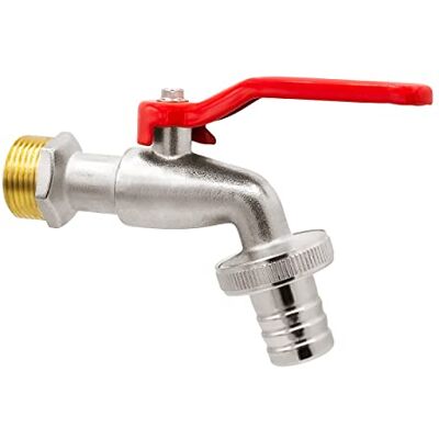 VARIOSAN Robinet à sphére 10674, 3/4", laiton, nickelé, avec raccord de tuyau - Publicité VARIOSAN Robinet à sphére 10674, 3/4", laiton, nickelé, avec raccord de tuyau - Publicité