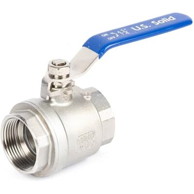 U.S. Solid Vanne à bille 1 1/4" DN32 – Acier inox 304, 2 voies, femelle femelle, port complet - Publicité U.S. Solid Vanne à bille 1 1/4" DN32 – Acier inox 304, 2 voies, femelle femelle, port complet - Publicité