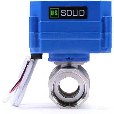 U.S. Solid 1" Vanne motorisée acier inoxydable Vanne a sphere 2 voies motorisée electrique 220V AC, 2 fils, retour automatique NC - Publicité U.S. Solid 1" Vanne motorisée acier inoxydable Vanne a sphere 2 voies motorisée electrique 220V AC, 2 fils, retour automatique NC - Publicité