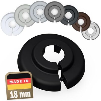 FUX 6 Pcs Cache Tuyau Rosace Radiateur 18mm Noir Rosace pour Coffrage PVC - Publicité FUX 6 Pcs Cache Tuyau Rosace Radiateur 18mm Noir Rosace pour Coffrage PVC - Publicité