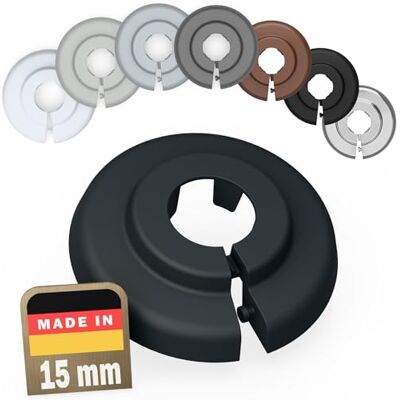 FUX 6 Pcs Cache Tuyau Rosace Radiateur 15mm Gris Rosace pour Coffrage PVC - Publicité FUX 6 Pcs Cache Tuyau Rosace Radiateur 15mm Gris Rosace pour Coffrage PVC - Publicité