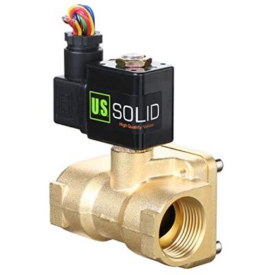 U.S. Solid Électrovanne laiton 1" – 220 V AC, 16 bar, normalement fermée (NC), pour eau, air, huile, joint VITON, installation verticale ou horizontale - Publicité U.S. Solid Électrovanne laiton 1" – 220 V AC, 16 bar, normalement fermée (NC), pour eau, air, huile, joint VITON, installation verticale ou horizontale - Publicité