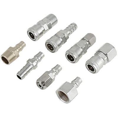 Walfront 8 pièces Raccord Coupleur BSP 1/2 "coupleur d'Air et Kit de Prise NPT Raccords d'Outil Pneumatique Ensemble Raccord de Tuyau d'Air pour Outil Pneumatique - Publicité Walfront 8 pièces Raccord Coupleur BSP 1/2 "coupleur d'Air et Kit de Prise NPT Raccords d'Outil Pneumatique Ensemble Raccord de Tuyau d'Air pour Outil Pneumatique - Publicité