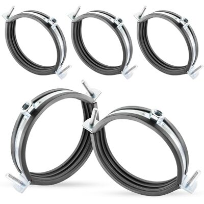 POPPSTAR collier de serrage tuyau, lot de 5 colliers de fixation à vis pour tube (plage de serrage 101-106 mm, 3 1/2") avec goujons M8x90 et chevilles, acier W1 galvanisé - Publicité POPPSTAR collier de serrage tuyau, lot de 5 colliers de fixation à vis pour tube (plage de serrage 101-106 mm, 3 1/2") avec goujons M8x90 et chevilles, acier W1 galvanisé - Publicité