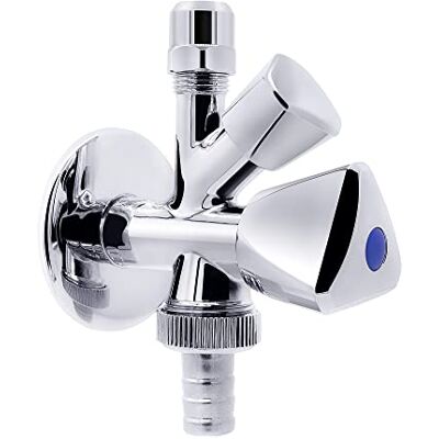 VARIOSAN Robinet Vanne à passage équerre combinée 11114, DN 15, 1/2", auto-étanche, chromée - Publicité VARIOSAN Robinet Vanne à passage équerre combinée 11114, DN 15, 1/2", auto-étanche, chromée - Publicité