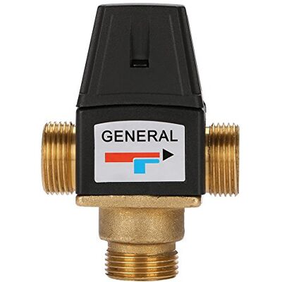 Focket Valve thermostatique, vanne mélangeuse thermostatique à haut débit en laiton à débit élevé, 3 voies DN20, vanne de régulation 35 à 60 degrés pour le chauffage par le sol pour chauffe-eau solaire - Publicité Focket Valve thermostatique, vanne mélangeuse thermostatique à haut débit en laiton à débit élevé, 3 voies DN20, vanne de régulation 35 à 60 degrés pour le chauffage par le sol pour chauffe-eau solaire - Publicité