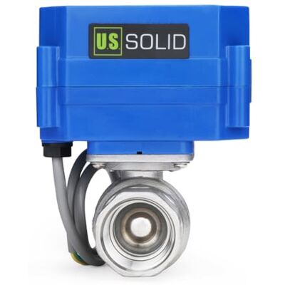 U.S. Solid Robinet à boisseau sphérique motorisé 3/4" – Acier inoxydable, port complet, 9–24 V CC, configuration 5 fils - Publicité U.S. Solid Robinet à boisseau sphérique motorisé 3/4" – Acier inoxydable, port complet, 9–24 V CC, configuration 5 fils - Publicité