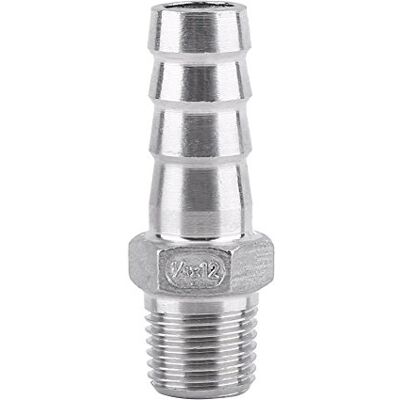 Walfront Raccord de Tuyau de Filetage Mâle Raccord de Queue de Tuyau de Barb BSP Acier Inoxydable SS304 (1/4"x12mm) - Publicité Walfront Raccord de Tuyau de Filetage Mâle Raccord de Queue de Tuyau de Barb BSP Acier Inoxydable SS304 (1/4"x12mm) - Publicité