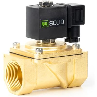 U.S. Solid Électrovanne laiton 1-1/4" – 220 V AC, normalement fermée, joint VITON, type boîte de jonction, filetage G - Publicité U.S. Solid Électrovanne laiton 1-1/4" – 220 V AC, normalement fermée, joint VITON, type boîte de jonction, filetage G - Publicité