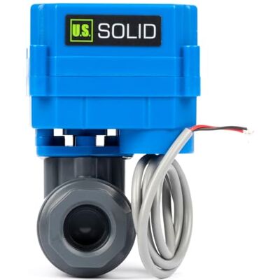 U.S. Solid Vanne à bille motorisée UPVC 1/2" – Vanne à bille électrique, plastique, 85-265 V AC, passage complet, retour automatique 2 fils, normalement fermée - Publicité U.S. Solid Vanne à bille motorisée UPVC 1/2" – Vanne à bille électrique, plastique, 85-265 V AC, passage complet, retour automatique 2 fils, normalement fermée - Publicité