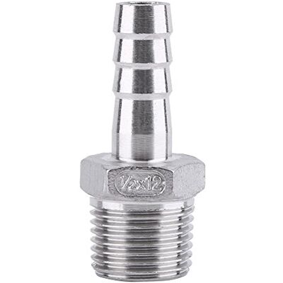 Walfront Raccord de Tuyau de Filetage Mâle Raccord de Queue de Tuyau de Barb BSP Acier Inoxydable SS304 (1/2"x12mm) - Publicité Walfront Raccord de Tuyau de Filetage Mâle Raccord de Queue de Tuyau de Barb BSP Acier Inoxydable SS304 (1/2"x12mm) - Publicité