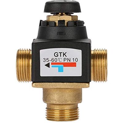 Regun Vanne de Mélange D'eau Thermostatique, Vanne de Mélange D'eau en Laiton DN20 à Filetage Externe à Trois Voies pour Valve de Chauffe-eau Solaire ou Adaptée au Chauffage Par Le Sol - Publicité Regun Vanne de Mélange D'eau Thermostatique, Vanne de Mélange D'eau en Laiton DN20 à Filetage Externe à Trois Voies pour Valve de Chauffe-eau Solaire ou Adaptée au Chauffage Par Le Sol - Publicité