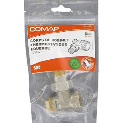Comap Corps de robinet thermostatique équerre 1/2" (15x21) pour chauffage et radiateur S631151, Sans - Publicité Comap Corps de robinet thermostatique équerre 1/2" (15x21) pour chauffage et radiateur S631151, Sans - Publicité