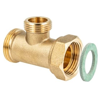 tecuro Raccord en T en laiton à 90° Joint plat 1" AG x 3/4" AG x écrou de raccordement Homologation DVGW selon la réglementation sur l'eau potable 50930-6 - Publicité tecuro Raccord en T en laiton à 90° Joint plat 1" AG x 3/4" AG x écrou de raccordement Homologation DVGW selon la réglementation sur l'eau potable 50930-6 - Publicité