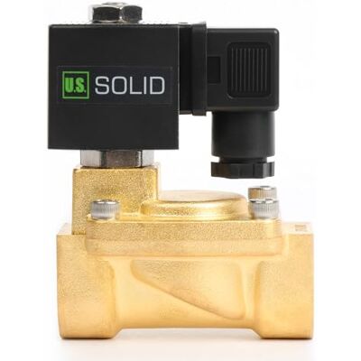 U.S. Solid Électrovanne en laiton 3/4" 220 V AC, 0,3-16 bar, normalement fermée, joint viton, filetage G pilotée - Publicité U.S. Solid Électrovanne en laiton 3/4" 220 V AC, 0,3-16 bar, normalement fermée, joint viton, filetage G pilotée - Publicité