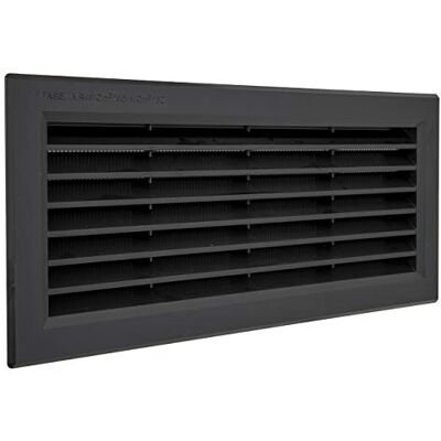 Grille de ventilation rectangulaire noire en plastique - 315x136 mm - Publicité Grille de ventilation rectangulaire noire en plastique - 315x136 mm - Publicité