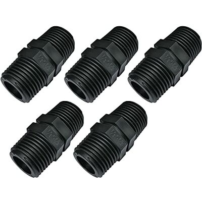 AERZETIX Lot de 5 Mamelon Égal à Raccord Fileté en Plastique Double Filetage Mâle/Mâle 1/2"x1/2" PN10 Bars Raccords à Compression Connexion à Visser - Publicité AERZETIX Lot de 5 Mamelon Égal à Raccord Fileté en Plastique Double Filetage Mâle/Mâle 1/2"x1/2" PN10 Bars Raccords à Compression Connexion à Visser - Publicité