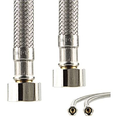 tecuro Raccord de tuyau sanitaire Rallonge de 3/8" Avec écrou-raccord de 3/8" Longueur de 2000 mm - Publicité tecuro Raccord de tuyau sanitaire Rallonge de 3/8" Avec écrou-raccord de 3/8" Longueur de 2000 mm - Publicité