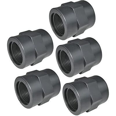 AERZETIX Lot de 5 Manchons Pression 3/4'' Femelle/Femelle à Visser en Plastique PN 10 Bars Raccord Pression - Publicité AERZETIX Lot de 5 Manchons Pression 3/4'' Femelle/Femelle à Visser en Plastique PN 10 Bars Raccord Pression - Publicité