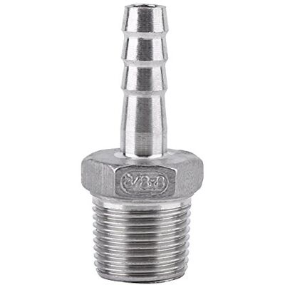 Walfront Raccord de Tuyau de Filetage Mâle Raccord de Queue de Tuyau de Barb BSP Acier Inoxydable SS304 (3/8"x8mm) - Publicité Walfront Raccord de Tuyau de Filetage Mâle Raccord de Queue de Tuyau de Barb BSP Acier Inoxydable SS304 (3/8"x8mm) - Publicité