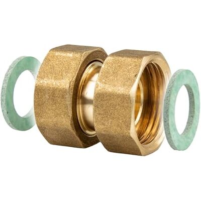 tecuro Raccord fileté 1 x 1" (DN25) Écrou de raccord Rp des deux côtés Joint plat Laiton nu CW617N Conforme au règlement sur l'eau potable 50930-6 424101 - Publicité tecuro Raccord fileté 1 x 1" (DN25) Écrou de raccord Rp des deux côtés Joint plat Laiton nu CW617N Conforme au règlement sur l'eau potable 50930-6 424101 - Publicité