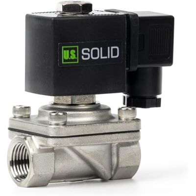 U.S. Solid Électrovanne acier inoxydable 1/2" – 12 V DC, normalement fermée, joint VITON, type boîte de jonction, filetage G - Publicité U.S. Solid Électrovanne acier inoxydable 1/2" – 12 V DC, normalement fermée, joint VITON, type boîte de jonction, filetage G - Publicité