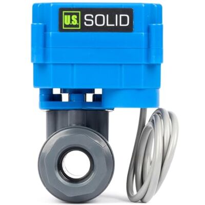 U.S. Solid Vanne à boisseau sphérique motorisée UPVC 1/2" Vanne à bille électrique en plastique passage complet, retour automatique 2 fils, 9-36 V AC/DC, normalement ouvert - Publicité U.S. Solid Vanne à boisseau sphérique motorisée UPVC 1/2" Vanne à bille électrique en plastique passage complet, retour automatique 2 fils, 9-36 V AC/DC, normalement ouvert - Publicité