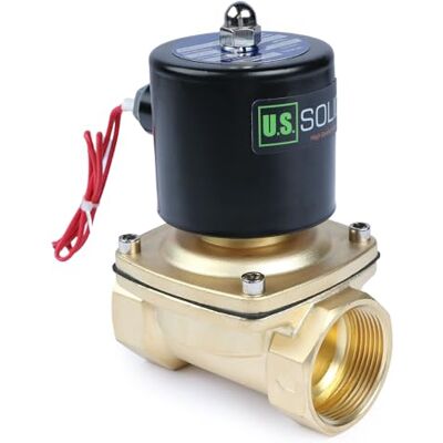 U.S. Solid Électrovanne laiton 12 V CC 1-1/2" – Normalement fermée, filetage G, joint VITON, pour air, eau, carburant - Publicité U.S. Solid Électrovanne laiton 12 V CC 1-1/2" – Normalement fermée, filetage G, joint VITON, pour air, eau, carburant - Publicité